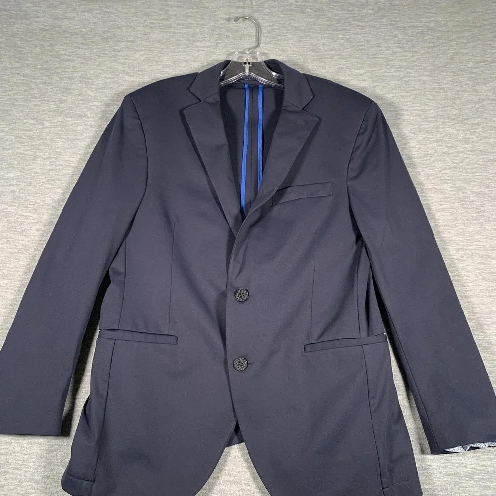 Twillory Blazer Mens 38S Blue Stretch 2 Button Suit Jacket Machine Washable